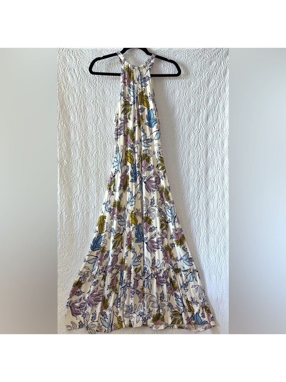 Rachel Zoe Floral Halter Sleeveless Ruffle Maxi Dress